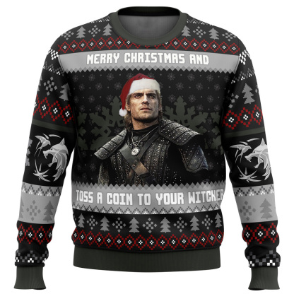 santa witcher the witcher ugly christmas sweater 1 Santa Witcher The Witcher Ugly Christmas Sweater - Image 1