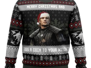 Santa Witcher The Witcher Ugly Christmas Sweater Holiday Gift - Image 1