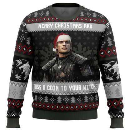 santa witcher the witcher ugly christmas sweater holiday gift 1 Santa Witcher The Witcher Ugly Christmas Sweater Holiday Gift - Image 1