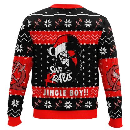 santakatus jingle boy god of the war ugly christmas sweater 2 Santakatus Jingle Boy God Of The War Ugly Christmas Sweater - Image 2