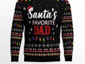 Santas Favorite Dad Ugly Christmas Sweater - Image 1