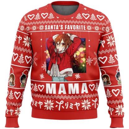 santas favorite mama horimiya ugly christmas sweater 1 Santas Favorite Mama Horimiya Ugly Christmas Sweater - Image 1