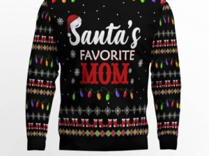 Santas Favorite Mom Ugly Christmas Sweater - Image 1