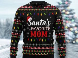 Santas Favorite Mom Ugly Christmas Sweater Holiday Gift - Image 1