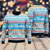 Santas Reindeer Blue Pattern Ugly Christmas Sweater - Image 2