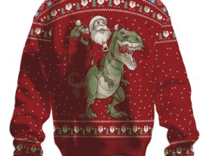 Santassic Park Ugly Christmas Sweater - Image 1