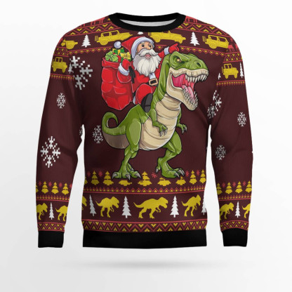 santassic park ugly christmas sweater holiday gift 1 Santassic Park Ugly Christmas Sweater Holiday Gift - Image 1