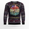 Satan Claus On Mountain Bike Ugly Christmas Sweater - Image 1