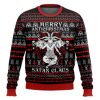 Satanic Merry Antichristmas Satan Claus Ugly Christmas Sweater - Image 1