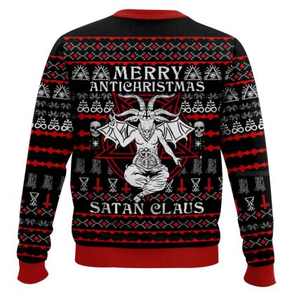 satanic merry antichristmas satan claus ugly christmas sweater 2 Satanic Merry Antichristmas Satan Claus Ugly Christmas Sweater - Image 2