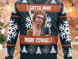 Saturday Night Live I Gotta Have More Cowbell Ugly Christmas Sweater - Image 1