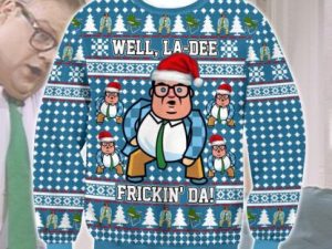 Saturday Night Live Matt Foley Well La Dee Frickin Da Ugly Christmas Sweater - Image 1