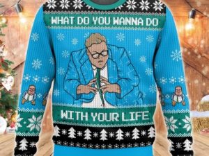 Saturday Night Live Matt Foley What Do You Wanna Do With Your Life Ugly Christmas Sweater - Image 1