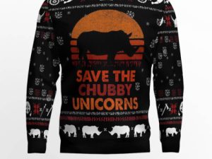 Save The Chubby Unicorn Ugly Christmas Sweater - Image 1