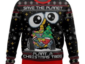 Save The Planet Plant A Christmas Tree Wall E Ugly Christmas Sweater - Image 1