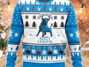 Schlitz Malt Liquor 3D Sweater Christmas Gift Ugly Christmas Sweater - Image 1