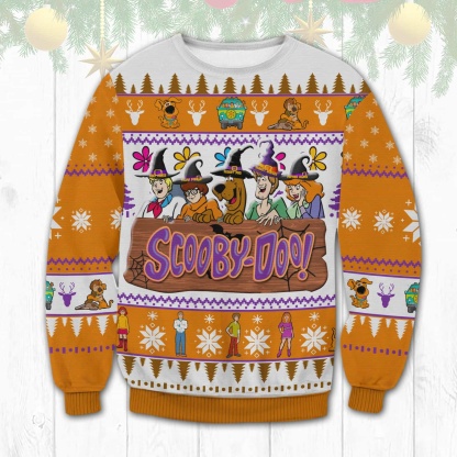 scooby doo halloween ugly christmas sweater 1 Scooby Doo Halloween Ugly Christmas Sweater - Image 1