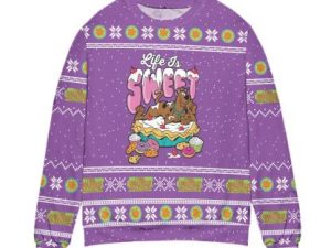 Scooby Doo Life Is Sweet Snowflake Ugly Christmas Sweater - Image 1