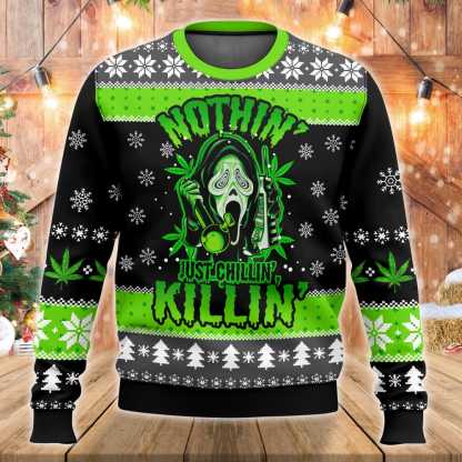 scream just chilling ugly christmas sweater 1 Scream Just Chilling Ugly Christmas Sweater - Image 1