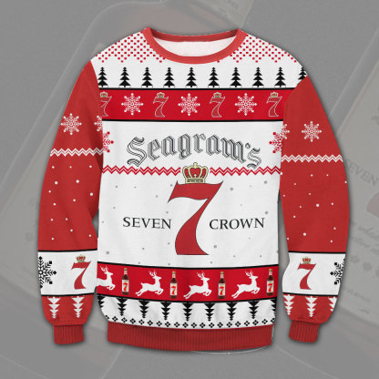 seagrams 7 ugly christmas sweater 1 Seagrams 7 Ugly Christmas Sweater - Image 1