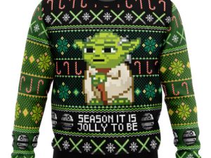 Season It Is Jolly To Be Yoda Ugly Christmas Sweater - Image 1