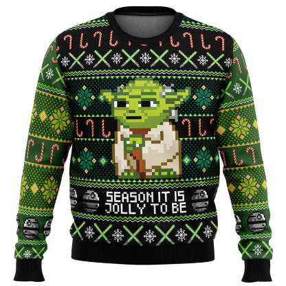 season it is jolly to be yoda ugly christmas sweater 1 Season It Is Jolly To Be Yoda Ugly Christmas Sweater - Image 1
