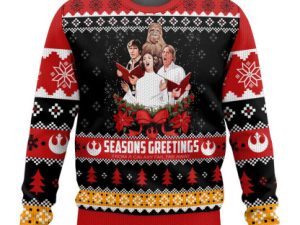 Seasons Greetings Starwar Ugly Christmas Sweater - Image 1