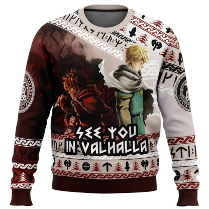 see you in valhalla vinland saga ugly christmas sweater 1 See You In Valhalla Vinland Saga Ugly Christmas Sweater - Image 1