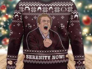 Serenity Now Seinfeld Ugly Christmas Sweater - Image 1