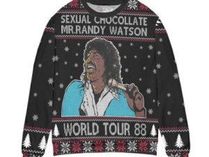 Sexual Chocolate Mr Randy Watson World Tour 88 Ugly Christmas Sweater - Image 1