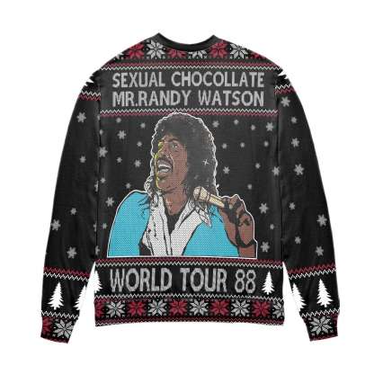 sexual chocolate mr randy watson world tour 88 ugly christmas sweater 2 Sexual Chocolate Mr Randy Watson World Tour 88 Ugly Christmas Sweater - Image 2