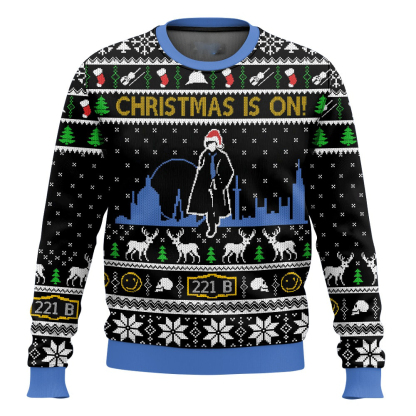 sherlock benedict cumberbatch ugly christmas sweater 1 Sherlock Benedict Cumberbatch Ugly Christmas Sweater - Image 1