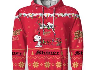 Shiner Bock American Merry Christmas, Snoopy House Cute Fan Gift-3D Unisex Hoodie - Image 1
