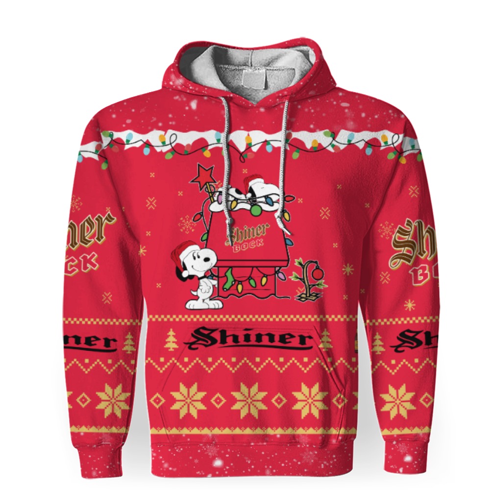 shiner bock american merry christmas snoopy house cute fan gift 3d unisex hoodie 1 Shiner Bock American Merry Christmas, Snoopy House Cute Fan Gift-3D Unisex Hoodie - Image 1