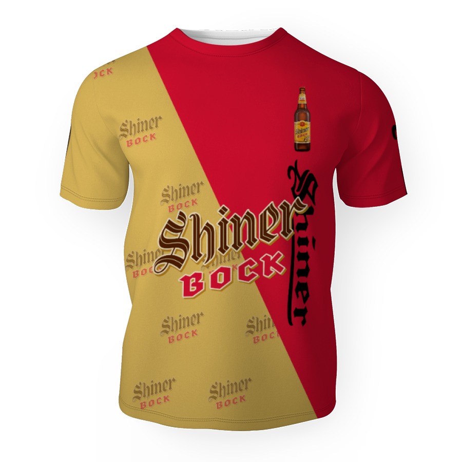 shiner bock and pattern logo 3d unisex t shirt 1 Shiner Bock And Pattern Logo-3D Unisex T-Shirt - Image 1
