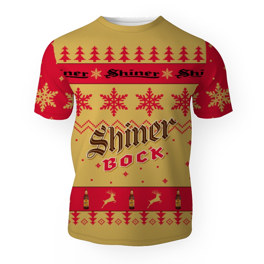 shiner bock merry christmas unisex gift fan 3d unisex t shirt 1 Shiner Bock Merry Christmas Unisex Gift Fan-3D Unisex T-Shirt - Image 1