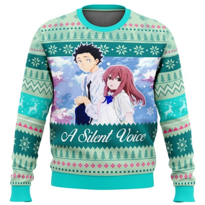 shouko and shouya a silent voice ugly christmas sweater 1 Shouko And Shouya A Silent Voice Ugly Christmas Sweater - Image 1
