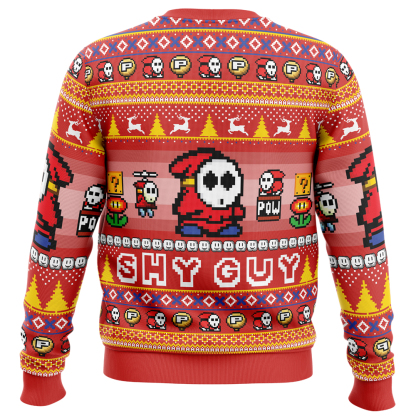 shy guy mario bros ugly christmas sweater 2 Shy Guy Mario Bros Ugly Christmas Sweater - Image 2