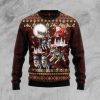 Siberian Husky And Reindeers Car Ugly Christmas Sweater - Image 1