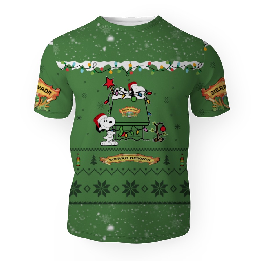 sierra nevada american merry christmas snoopy house cute fan gift 3d unisex t shirt 1 Sierra Nevada American Merry Christmas, Snoopy House Cute Fan Gift-3D Unisex T-Shirt - Image 1