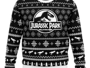 Skeleton Christmas Jurassic Park Ugly Christmas Sweater - Image 1