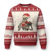 Skeleton Ugly Christmas Sweater Dead Inside But Caffeinated Coffee Addict Xmas - Image 1