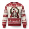 Skeleton Ugly Christmas Sweater Dead Inside But Caffeinated Coffee Lover Xmas Vibe - Image 1