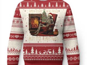 Skeleton Ugly Christmas Sweater When Youre Dead Inside But Its Xmas Chillin - Image 1
