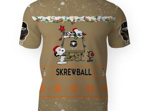 Skrewball American Merry Christmas, Snoopy House Cute Fan Gift-3D Unisex T-Shirt - Image 1