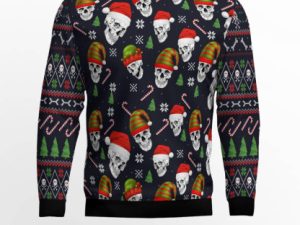 Skull Face Ugly Christmas Sweater - Image 1