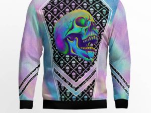 Skull Hologram Ugly Christmas Sweater - Image 1