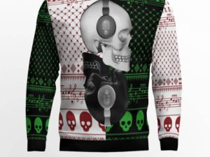 Skull Yinyang Ugly Christmas Sweater - Image 1