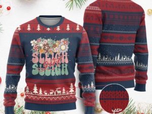 Sleigh Girl Sleigh Ugly Christmas Sweater Xmas Retro Groove Slay Girl - Image 1