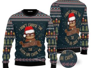 Sloth Life Ugly Christmas Sweater Holiday Gift - Image 1
